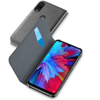 Калъф за Xiaomi Redmi Note 7, еко кожа, Cellularline Book, черен | JAR Computers Калъф Book за Xiaomi Redmi Note 7