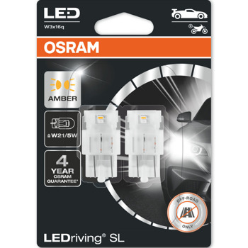 Автомобилна крушка Osram 7515DYP, 1.3W, 55lm, W21/5W, W3x16q, LED, 2 броя в опаковка | JAR Computers Osram 7515DYP 1.3W 55lm 7515DYP