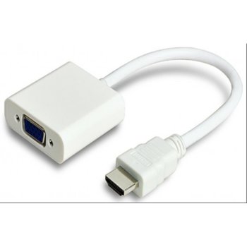 Преходник HDMI(м) към VGA (ж) | JAR Computers Адаптер HDMI M - VGA F - 18153