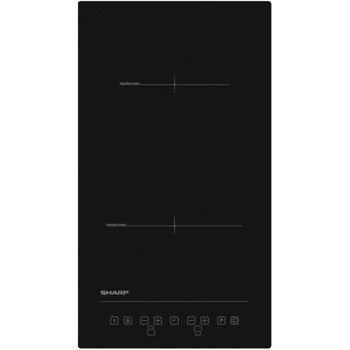 Вграден керамичен плот Sharp KH-3I25NT0K-EU, индукционен, 2 нагревателни зони, сензорно управление, таймер, черен | JAR Computers Sharp KH-3I25NT0K-EU