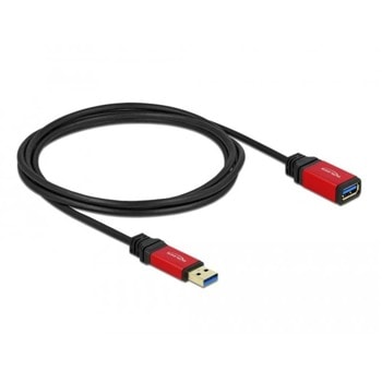 Кабел удължител Delock 82753, от USB-A 3.0(м) към USB-A 3.0(ж), 2m, черен | JAR Computers Delock USB-A male - USB-А female 82753