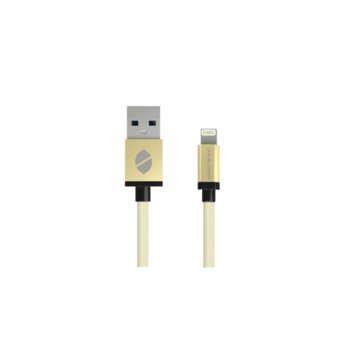 Кабел ZeroLemon USB A(м) към USB Lightning, 2m, златист | JAR Computers MFi ZeroLemon USB A(м) to USB Lightning 2m Y331