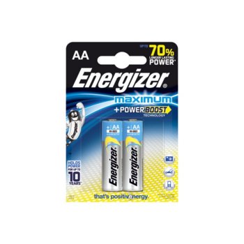 Батерии алкални Energizer Maximum АА, 1.5V, 2 бр.