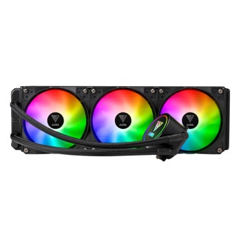 Водно охлаждане за процесор Gamdias Aura GL360, съвместимост със сокети Intel LGA 1700/1200/115x/2066/2011-3/2011 & AMD AM5/AM4/AM3+/AM3 | JAR Computers Водно охлаждане за процесор Gamdias Aura GL360