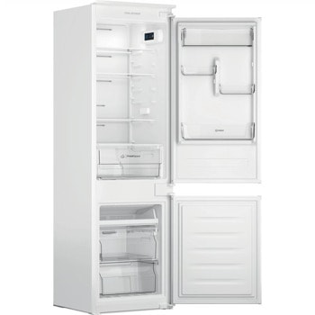 Хладилник с фризер Indesit INC18 T111, клас F, 250 л. общ обем, за вграждане, 280kWh/годишно, Total No Frost, LED осветление, бял image