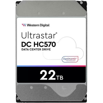 Твърд диск 22TB Western Digital Ultrastar DC HC570 (WUH722222AL5204), SAS3 12Gb/s, 7200 rpm, 512MB кеш, 3.5" (8.89 cm) | JAR Computers Western Digital Ultrastar DC HC570 WUH722222AL5204