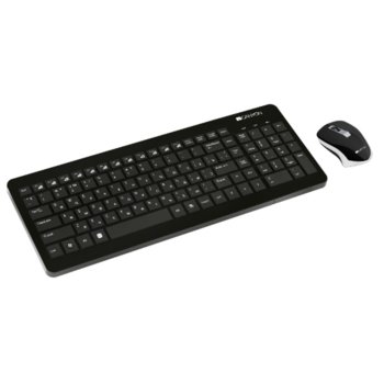 Canyon CNS-HSETW3-BG, клавиатура и мишка, безжични, оптична (1600 dpi), кирилизация, USB, черни image