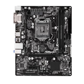 Дънна платка ASRock H81M-DGS, H81, LGA1150, DDR3, PCI-E (DVI), 2x SATA 6Gb/s, 2x USB 3.0, micro ATX | JAR Computers ASRock H81M-DGS