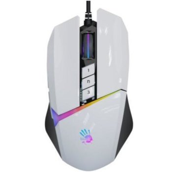 Мишка A4Tech Bloody W60 MAX Panda, оптична (10 000 dpi), USB, бяла, гейминг, 8 бутона, RGB подсветка | JAR Computers A4Tech Bloody W60 MAX Panda