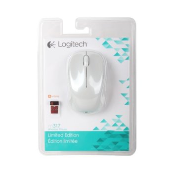 Мишка Logitech M317, безжична, USB, бяла | JAR Computers Logitech Wireless Mouse M317