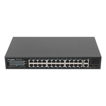 Суич Lanberg RSFE-24P-2C-250, 1000Mbps, 26 порта, 24x 10/100Mbps RJ-45 PoE+, 2x 10/100/1000Mbps SFP | JAR Computers Lanberg RSFE-24P-2C-250
