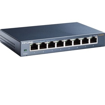 Суич TP-Link TL-SG108, 1000Mbps, 8Port | JAR Computers Switch TP-Link TL-SG108 1000Mbs 8Port