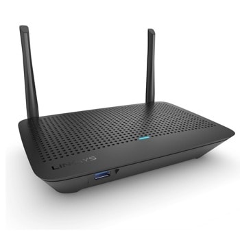 Рутер Linksys MAX-STREAM Mesh MR6350, 1300Mbps, 2.4GHz(400 Mbps)/5GHz(867 Mbps), Wireless AC, 1x Gigabit WAN, 4x Gigabit LAN, 1x USB 3.0, 2x външни антени | JAR Computers Linksys MAX-STREAM Mesh WiFi 5 MR6350