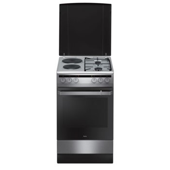 Готварска печка Amica 508ME2.35EHZPPXV, ток/газ, 62 л. обем, 4 нагревателни зони (2 газ/2 ток), 8 функции на фурната, черна | JAR Computers Amica 508ME2.35EHZPPXV