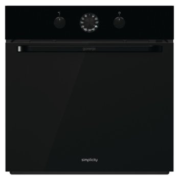 Фурна за вграждане Gorenje BO74SYB, енергиен клас A+, 71л. обем, механично управление, механичен брояч, термоелектрически предпазител, компактна врата с двойно стъкло, черна | JAR Computers Фурна за вграждане GORENJE BO74SYB