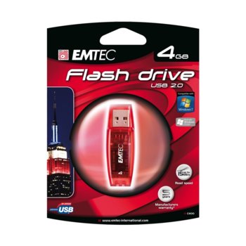 4GB USB Flash Emtec C400 Candy Series червена