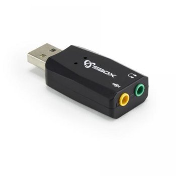 Външна звукова карта SBOX USBC-11, USB 2.0, 1x Audio Out, 1x Mic, черна | JAR Computers SBOX USBC-11