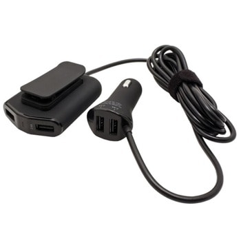 Зарядно за кола с удължител Roline Value 19.99.1063, 5V/2.4A, 48W, черно | JAR Computers Roline Value 19.99.1063