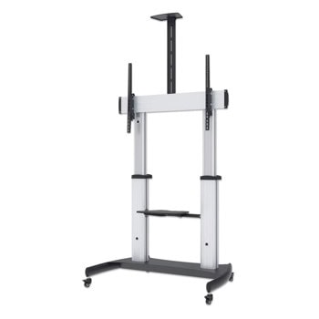 Стойка за телевизор Manhattan 461672, за под, за екрани от 60" до 100", VESA до 1000x600, до 100 кг, регулируема, черна | JAR Computers Manhattan 461672