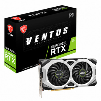 Видео карта Nvidia GF RTX 2060, 12GB, MSI VENTUS OC, PCI-E 3.0, GDDR6, 192-bit, DisplayPort, HDMI | JAR Computers MSI GeForce RTX™ 2060 VENTUS 12G OC