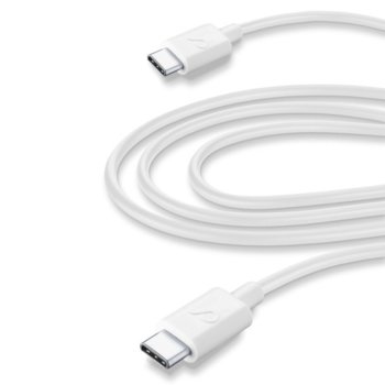Кабел Cellularline 6661, от USB Type C(м) към USB Type C(м), 3m, бял | JAR Computers Кабел данни Cellularline IT6661 USB C USB C 3м Бял