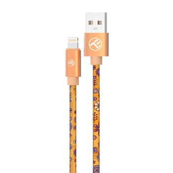 Кабел Tellur Graffiti TLL155611, от USB A(м) към Lightning(м), 1m, оранжев | JAR Computers Tellur Graffiti TLL155611