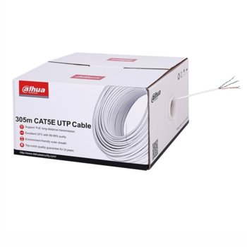 Кабел Ролка Dahua DH-PFM920I-5EUN, UTP, Cat. 5e, 305m, copper, бял | JAR Computers Dahua 4P PVC UTP cat. 5e 305m DH-PFM920I-5EUN
