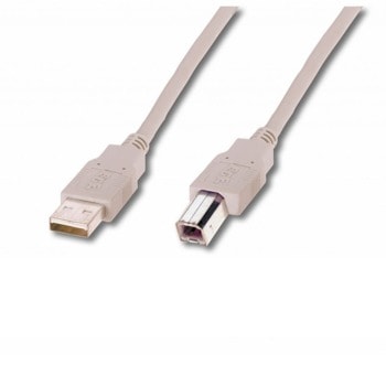 Кабел ASSMANN AK-300102-018-E, от USB А(м) към USB B(м), 1.8m, сив | JAR Computers ASSMANN AK-300102-018-E
