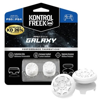 Сменяеми бутончета Thumb Grips KontrolFreek Performance Thumbsticks FPS Freak Galaxy White (2807-PS5-WW), за PS4/PS5, за Dual Shock/DualSense, бели | JAR Computers KontrolFreek 2807-PS5-WW