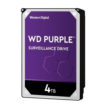 Твърд диск 4TB WD Purple Surveillance, SATA 6Gb/s, 5400rpm, 64 MB, 3.5" (8.89 cm) | JAR Computers 4TB Western Digital Purple WD40PURZ