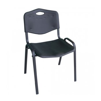 Посетителски стол ISO PLASTIC, пластмаса, прахово боядисан, черен | JAR Computers ISO PLASTIC BLACK