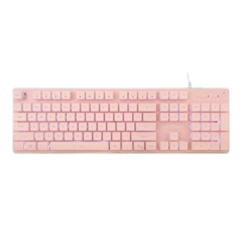 Клавиатура White Shark GK-003441, 110 клавиша, бяла подвсетка, Anti-Ghosting, розова, USB | JAR Computers White Shark GK-003441