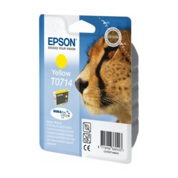 Касета за Epson Stylus D78/D92/D120/D120 Network Edition,DX4000/4050/4400/4450/5000/5050/6000/6050/7000F/7400/7450/8400/9400; SX200/210/215/400/415/218 - Yellow - P№ C13T07144012 - Заб.: 350k, 5.5 ml. | JAR Computers Epson (C13T07144012) Yellow