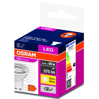 LED крушка Ledvance, GU10, 6.9W, 575lm, 3000K | JAR Computers Ledvance AC32057 6.9W 575lm AC32057