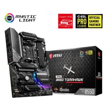 Дънна платка MSI MAG B550 TOMAHAWK, B550, AM4, DDR4, PCI-E 4.0 (DisplayPort&HDMI),(CF), 6x SATA 6Gb/s, 2x M.2, 1x USB 3.2 Gen 2 Type C, ATX | JAR Computers MSI MAG B550 TOMAHAWK