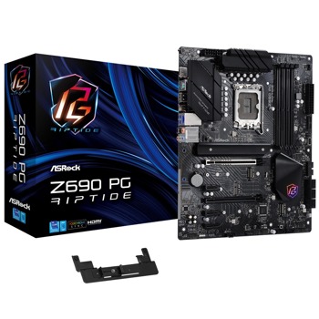 Дънна платка ASRock Z690 PG Riptide, Z690, LGA1700, DDR4, PCI-E 5.0 (HDMI)(CF), 8x SATA 6Gb/s, 3x M.2, 2x USB 3.2 Gen2, ATX | JAR Computers Asrock PG Riptide 90-MXBHQ0-A0UAYZ