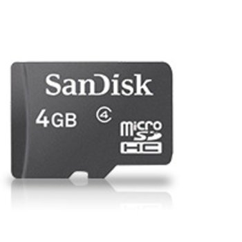 SanDisk microSDHC 4GB + SD Adapter, Class 4