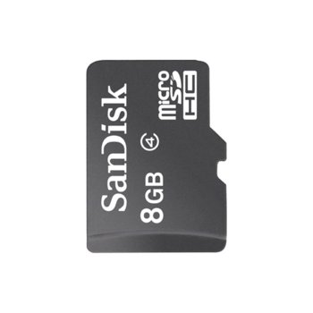 MicroSDHC 8GB + адаптер Class 4 SanDisk