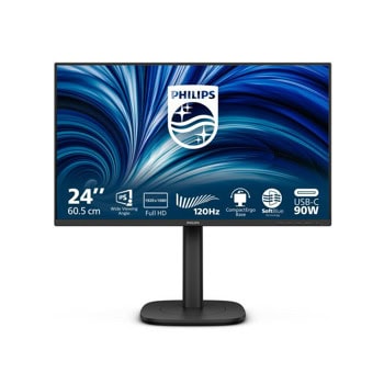 Монитор Philips 24B2U3301/00, 23.8" (60.45cm) IPS панел, 120Hz, Full HD, 4ms, 50 000 000:1, 300cd/m2, DisplayPort, HDMI, USB, USB-C, LAN | JAR Computers Philips 24B2U3301/00