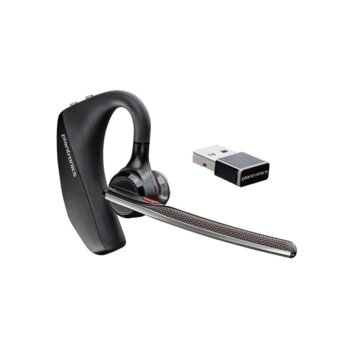 Слушалки Plantronics Voyager 5200 UC, безжични, микрофон, Bluetooth, "WindSmart" технология, преносимо зарядно, черни | JAR Computers Plantronics Voyager 5200 UC