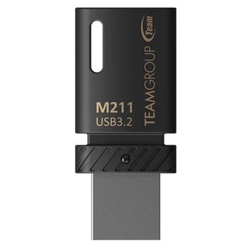 Памет 32GB USB Flash Drive, Team Group Elite M211 (TM211332GB01), USB 3.2 Gen 1 + USB Type-C, черна, OTG | JAR Computers Team Group TM211332GB01