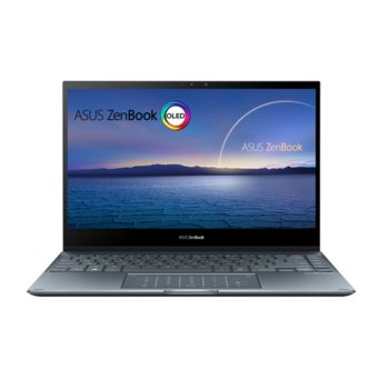 Лаптоп Asus ZenBook Flip 13 UX363EA-OLED-WB713 (90NB0RZ1-M08410)(сив), четириядрен Tiger Lake Intel Core i7-1165G7 4.70 GHz, 13.3" (33.78 cm) Full HD OLED Glare Touchscreen Display, (HDMI), 16GB DDR4, 512GB SSD, 2x Thunderbolt 4, Windows 10 Pro | JAR Computers ASUS ZenBook Flip 13 UX363EA-OLED-WB713