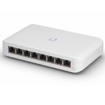 Суич Ubiquiti Lite 8 PoE, 1000 Mbps, 8 порта, 4x 10/100/1000 Mbps RJ45, 4x 10/100/1000 Mbps RJ45 PoE | JAR Computers Ubiquiti USW-LITE-8-POE