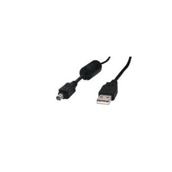 Кабел CABLE-295, от USB A(м) към Nikon mini 8-pin(м), 1.8м, черен | JAR Computers CABLE-295