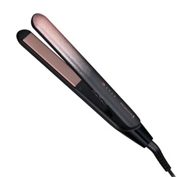 Преса за коса Remington S5305 Rose Shimmer, керамично покритие, 5 температурни настройки, Turbo Boost, заключване на рамената, черна | JAR Computers Преса за коса Remington S5305 Rose Shimmer