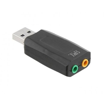 Външна звукова карта TnB, USB 2.0, 1x Audio Out, 1x Mic, черна | JAR Computers TnB USB to 3.5