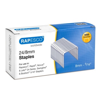 Телчета за телбод Rapesco, 24/8 mm, 5000бр. в опаковка | JAR Computers Rapesco Телчета за телбод размер 24/8 mm 5000 броя