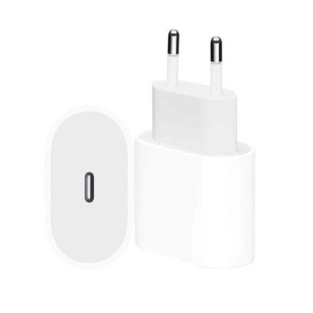 Зарядно устройство Apple 20W USB-C Power Adapter, от контакт към USB Type C (ж), бяло, bulk image