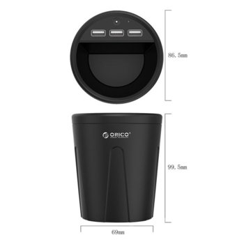 Зарядно за кола Orico UCH-C2 с 3 USB порта | JAR Computers Зарядно за кола Orico UCH-C2 с 3 USB порта