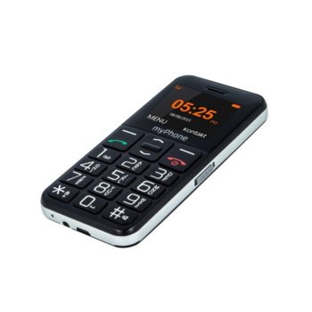 GSM myPhone Halo Easy(черен), 1.77" (4.49 cm) цветен дисплей, microSD слот до 32GB, VGA камера, Bluetooth, SOS бутон, радио, 1000 mAh батерия | JAR Computers myPhone Halo Easy Black